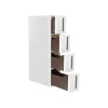 Songmics Servierwagen<Nischenregal mit Rollen 45 cm x 17 cm x 84 cm Weiß-Braun