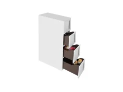 Songmics Servierwagen<Nischenregal mit Rollen 45 cm x 17 cm x 84 cm Weiß-Braun
