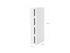 Songmics Servierwagen<Nischenregal mit Rollen 45 cm x 17 cm x 84 cm Weiß-Braun