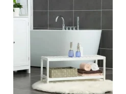 Songmics Küchenregale<Schuhregal Bambus 26 cm x 70 cm x 33 cm Weiß