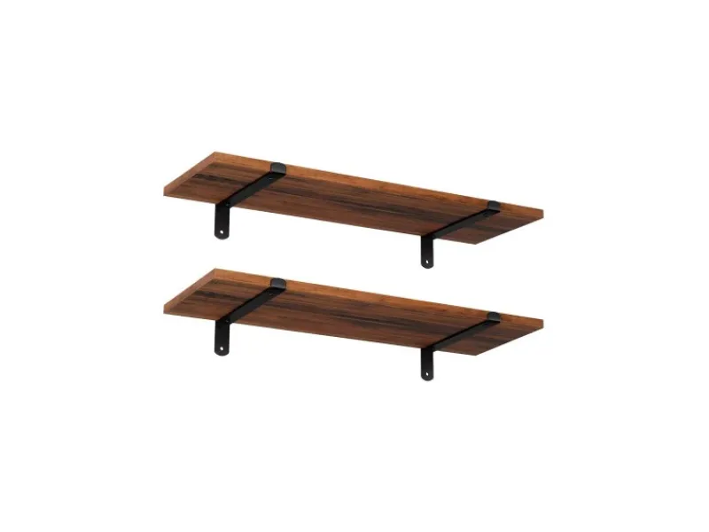 Hot Songmics Schweberegal 60 cm x 20 cm x 7 cm Braun-Schwarz
