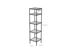 Songmics Küchenregale<Standregal 30 cm x 30 cm x 123,5 cm Schwarz-Transparent