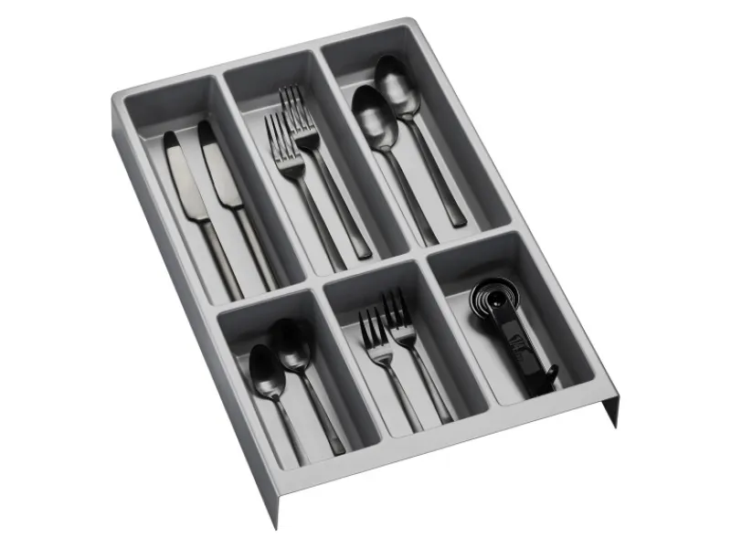 Sale SOTECH Besteckeinsatz SEPARADO Individual Genarbt 300 x 474 x 51 mm Schubladeneinsatz Ab 40cm Schrankbreite Silbergrau
