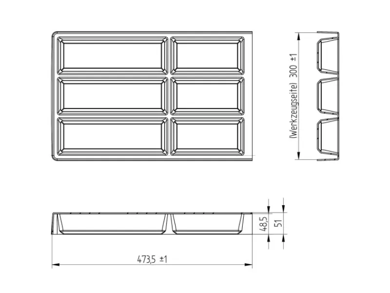 Sale SOTECH Besteckeinsatz SEPARADO Individual Genarbt 300 x 474 x 51 mm Schubladeneinsatz Ab 40cm Schrankbreite Silbergrau