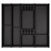 SOTECH Cuisio Besteckeinsatz 55mm Höhe Transluzent Anthrazit mit Messerblock Für Blum Legrabox 473mm Korpusbreite 600mm