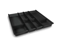 SOTECH Cuisio Besteckeinsatz 55mm Höhe Transluzent Anthrazit mit Messerblock Für Blum Legrabox 473mm Korpusbreite 600mm