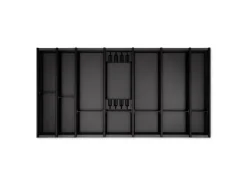 Clearance SOTECH Cuisio Besteckeinsatz Höhe 55mm Transluzent Anthrazit mit Messerblock Für Blum Legrabox 473mm Korpusbreite 1000mm