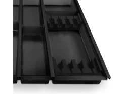 Clearance SOTECH Cuisio Besteckeinsatz Höhe 55mm Transluzent Anthrazit mit Messerblock Für Blum Legrabox 473mm Korpusbreite 1000mm