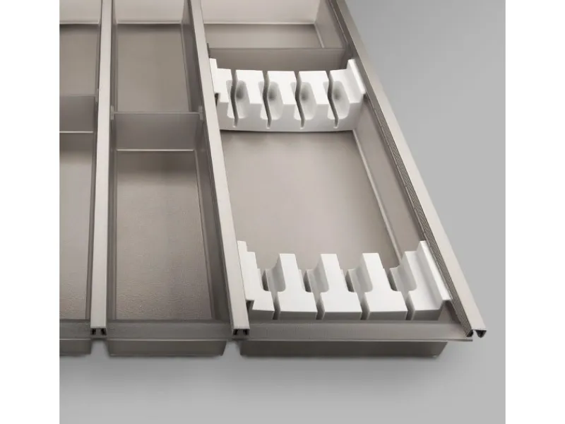 SOTECH Besteckkästen<Cuisio Besteckeinsatz 600 mm Höhe 55 mm Transluzent Graphitgrau mit Messerblock