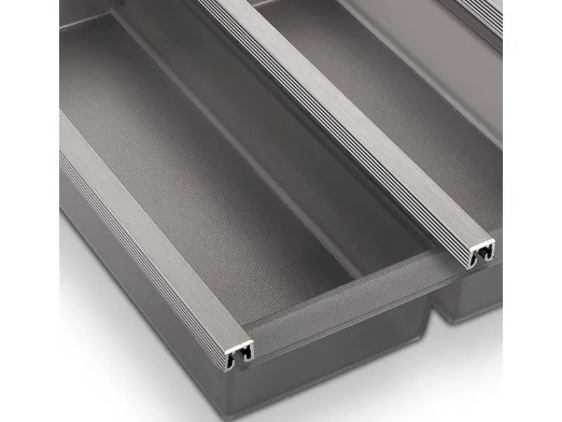 SOTECH Cuisio Besteckeinsatz 55mm Transluzent Graphitgrau mit Messerblock Für Blum Legrabox 473mm Korpusbreite 1000mm< Besteckkästen