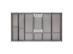 SOTECH Cuisio Besteckeinsatz 55mm Transluzent Graphitgrau mit Messerblock Für Blum Legrabox 473mm mit Korpusbreite 900mm