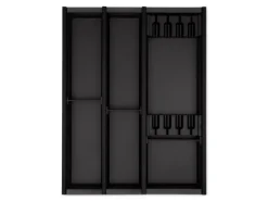 SOTECH Besteckkästen<Cuisio Besteckeinsatz Höhe 55mm Transluzent Anthrazit mit Messerblock Für Blum Legrabox 473mm Korpusbreite 450mm