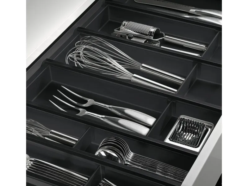 SOTECH Cuisio Besteckeinsatz 300 mm Höhe 55 mm Transluzent Anthrazit Für Blum Legrabox 473 mm< Besteckkästen