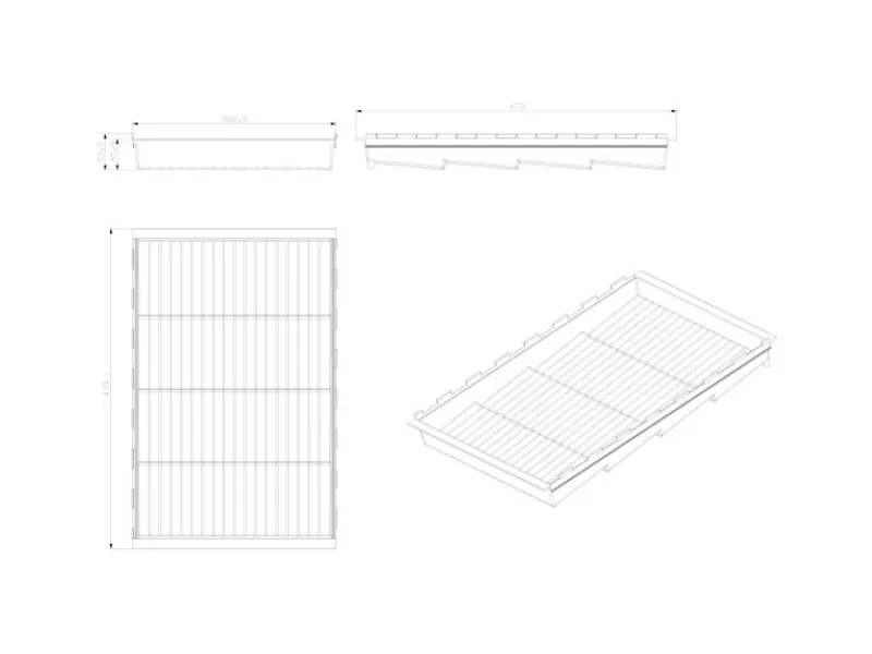 SOTECH Besteckkästen<Cuisio Gewürzeinsatz 600 mm Höhe 55 mm Transluzent Graphitgrau