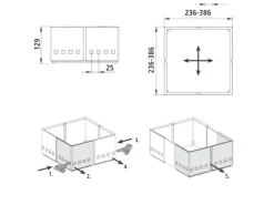 SOTECH 2er Set Organisationsrahmen CuisioFlex 129 mm Höhe Stufenlos Verstellbar von 236 - 386 mm inkl. Anti-Rutsch-Füße< Besteckkästen