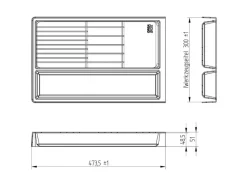 SOTECH Mehrzweckeinsatz SEPARADO Individual Genarbt 300x474x51mm Schubladeneinsatz inkl. Bambus Messereinsatz< Besteckkästen