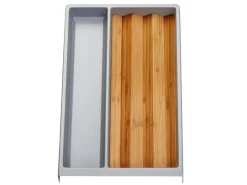 Clearance SOTECH Mehrzweckeinsatz SEPARADO Individual Genarbt 300x474x51mm Schubladeneinsatz inkl. Bambus Gewürzeinsatz Silbergrau
