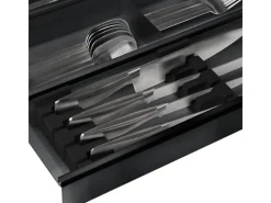 SOTECH Messereinsatz Für 100er Cuisio Schubladeneinsatz Anthrazit 93 x 44 x 53 mm Für 3 Messer< Besteckkästen