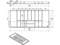 Discount SOTECH ORGA-BOX 3 Bambus Besteckeinsatz Für 120er Schublade 473x1097x56 mm 15 Fächer Für Nobilia Küchen Ab August 2012