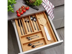 SOTECH ORGA-BOX 3 Bambus Besteckeinsatz Für 50er Schublade 473x397x56 mm mit 6 Fächer Für Nobilia Küchen Ab August 2012< Besteckkästen