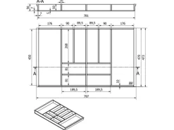 SOTECH Besteckkästen<ORGA-BOX 3 Bambus Besteckeinsatz Für 90er Schublade 473x797x56 mm mit 10 Fächer Für Nobilia Küchen Ab August 2012
