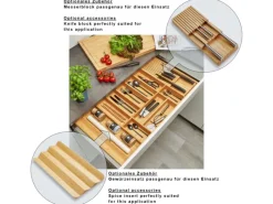 SOTECH ORGA-BOX 3 Bambus Besteckeinsatz Für 100er Schublade 473x897x56 mm 11 Fächer Für Nobilia Küchen Ab August 2012< Besteckkästen