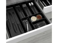 SOTECH ORGA-BOX-2 Besteckeinsatz Tiefe 462 mm Höhe 50,5 mm Für Nobilia Küchen Canvas Struktur Breite 509 mm< Besteckkästen