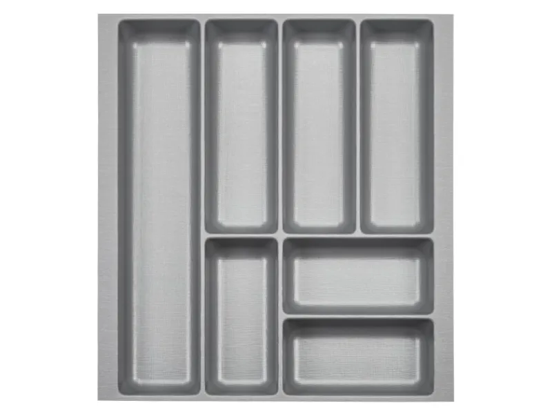 Best SOTECH ORGA-BOX-2 Besteckeinsatz Tiefe 462 mm Höhe 50,5 mm Für Nobilia Küchen Canvas Struktur Breite 409 mm Silbergrau