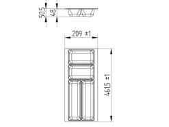 Online SOTECH ORGA-BOX-2 Besteckeinsatz Tiefe 462 mm Höhe 50,5 mm Für Nobilia Küchen Canvas Struktur Breite 209 mm Anthrazit