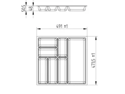 Hot SOTECH ORGA-BOX-3 Besteckeinsätze Tiefe 473 mm Höhe 50,5 mm Schubladeneinsätze Breite 491 mm Anthrazit