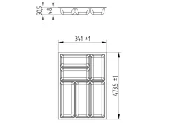 SOTECH ORGA-BOX-3 Besteckeinsätze Tiefe 473 mm Höhe 50,5 mm Schubladeneinsätze Breite 341 mm< Besteckkästen