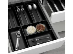 SOTECH ORGA-BOX-2 Besteckeinsatz Tiefe 462 mm Höhe 50,5 mm Für Nobilia Küchen Canvas Struktur Breite 359 mm< Besteckkästen