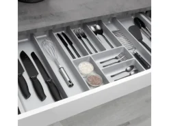 SOTECH ORGA-BOX-3 Besteckeinsätze Tiefe 473 mm Höhe 50,5 mm Schubladeneinsätze Breite 891 mm Silbergrau