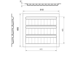 SOTECH Besteckkästen<ORGA-BOX Gewürzgläsereinsatz 510 x 480 x 28 mm Silbergrau Gewürzdoseneinsatz Für 60er Korpusbreite