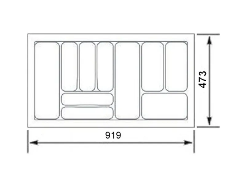 Best SOTECH Orga-Box I Besteckeinsatz Höhe 55 mm Lavagrau 1000 mm Für Blum Tandembox und ModernBox