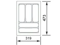 SOTECH Besteckkästen<Orga-Box I Besteckeinsatz Silbergrau 400 mm Höhe 55 mm Für Blum Tandembox und ModernBox