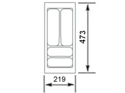 SOTECH Besteckkästen<Orga-Box I Besteckeinsatz Höhe 55 mm Oriongrau 300 mm Antirutschbeschichtung Für Blum Tandembox und ModernBox