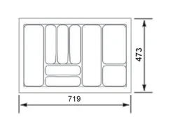 SOTECH Besteckkästen<Orga-Box I Besteckeinsatz Silbergrau 800 mm Höhe 55 mm Für Blum Tandembox und ModernBox