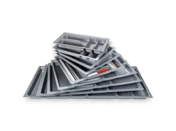 SOTECH Orga-Box I Besteckeinsatz Silbergrau 450 mm Höhe 55 mm Für Blum Tandembox und ModernBox< Besteckkästen