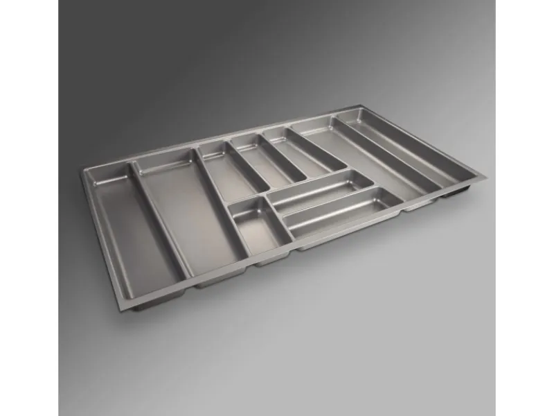SOTECH Besteckkästen<ORGA-BOX II Besteckeinsatz 900 mm Höhe 45 mm Silbergrau Für Nobilia Schubladen