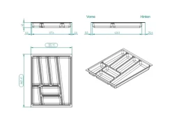 Online SOTECH ORGA-BOX II Besteckeinsatz 450 mm Höhe 45 mm Silbergrau Für Nobilia Schubladen