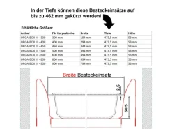 SOTECH Besteckkästen<ORGA-BOX III Besteckeinsatz 450 mm Höhe 55 mm Für Nobilia Ab 2013 Pronorm und Brigitte Küchen