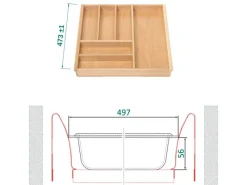 Discount SOTECH ORGA-BOX III Buche Besteckeinsatz 600 mm Höhe 56 mm Für Nobilia Ab 2013 Pronorm und Brigitte Küchen