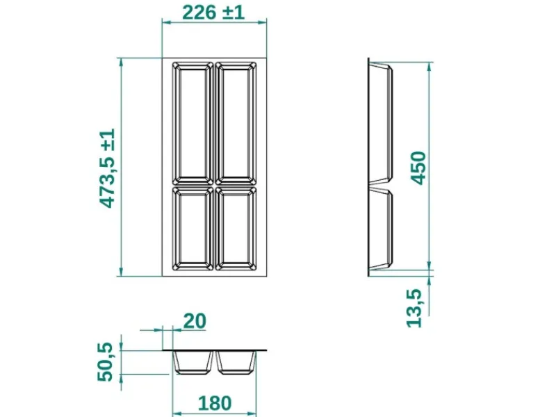 SOTECH Besteckkästen<ORGA-BOX IV UNIVERSAL Besteckeinsatz 300 mm Höhe 53 mm Schubkasteneinsatz Besteckeinteilung