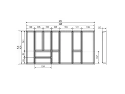 SOTECH Orga-Box Junker Slim Besteckeinsatz Höhe 52 mm Für Korpusbreite 1000 mm Lavagrau Für JUNKER SLIM Schubladensystem< Besteckkästen