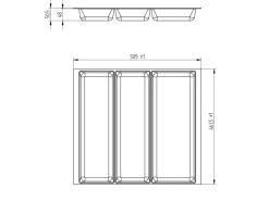 SOTECH ORGA-BOX-2 Multifunktionseinsatz Tiefe 462mm Höhe 50,5mm Für Nobilia Küche Canvas Struktur Breite 509mm< Besteckkästen