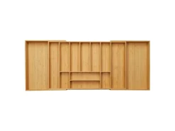 SOTECH Besteckkästen<ORGA-BOX UNIVERSAL Besteckkasten Aus Bambus Verstellbar Für Schrankbreite 900 - 1200 mm Höhe 65 mm bis 13 Fächer