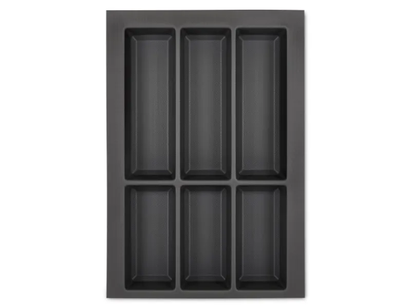 SOTECH Besteckkästen<Orga-Box VII Besteckeinsatz Basaltgrau 400 mm Höhe 50,5 mm mit Softtouch Oberfläche
