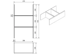 SOTECH Schubladen Besteckeinsatz 473 x 273 x 145 mm Aus Massivholz Eiche Lackiert< Besteckkästen
