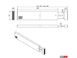 Best SOTECH 4-Teiliges ORGA-BOX Bambus Schubladen Trennsystem 354 bis 482 mm Höhe 63 mm mit Federmechanismus